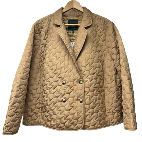 NWT Talbots Woman Jacket Blazer Size Plus 3X Bronze Tan Quilted Button Up - Picture 1 of 4